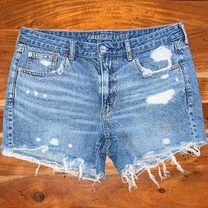 American Eagle Outfitters Light Blue Distressed Jean Shorts